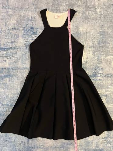 Parker  Black Off White Color Block Fit & Flare Cut Out Mini Dress Small