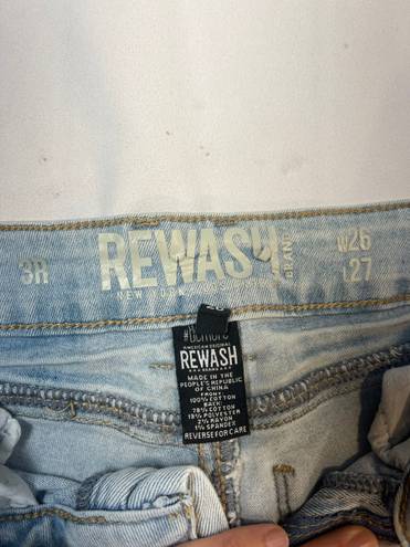 REWASH Light Wash Ripped Jeans With Stripe