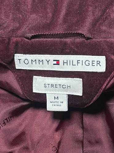 Tommy Hilfiger Vintage  Velvet Blazer Suit Jacket Size Medium I Burgundy I