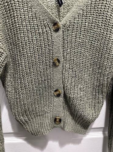 The Moon  & Madison Women Size Small Green Sage Button Cardigan Cropped Sweater Cozy