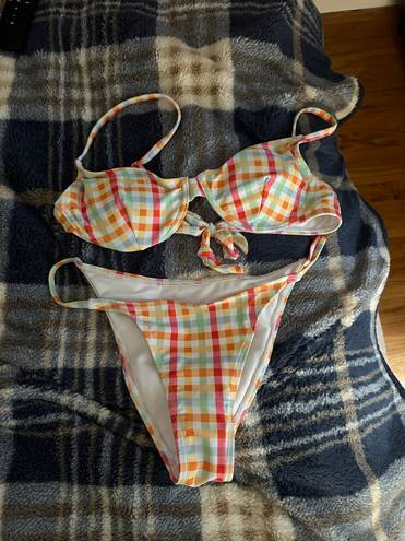 SheIn Plaid Bikini Set