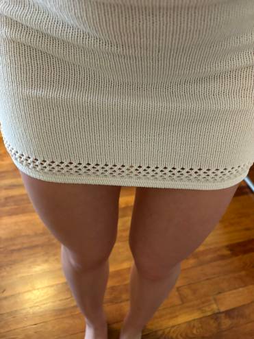 ZARA White Knit Crochet Mini Dress