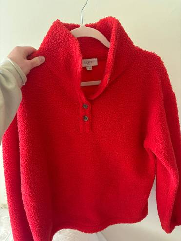 The Loft  Red Sherpa Half Zip