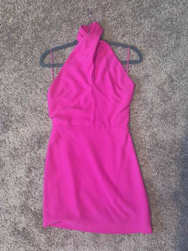 TCEC Halter neck Fuchsia Dress