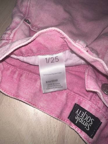 Simple Society Pink Jean Shorts