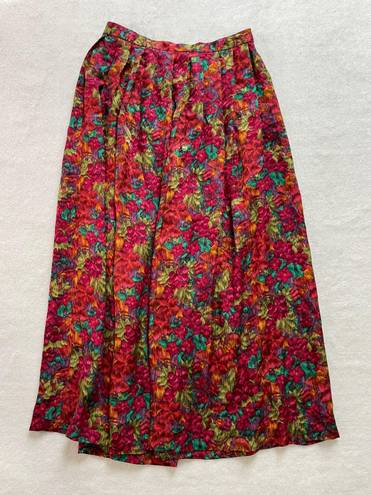 Talbots Silk Floral Maxi Skirt