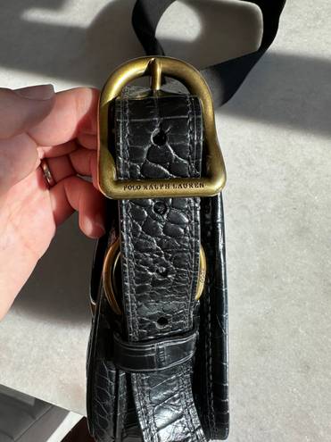 Polo Ralph Lauren - Black Croc Small Hutton Bag