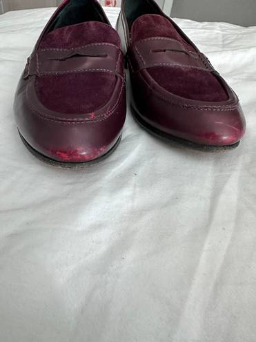 Rag and Bone Dina leather penny loafers in burgundy Bordeaux color 