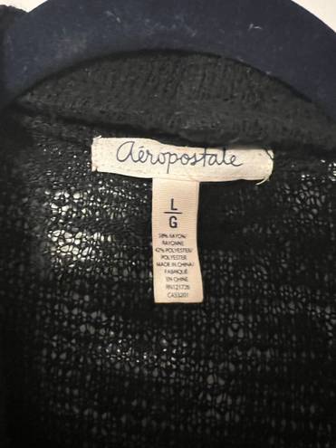 Aeropostale Large Black Semi Sheer Cardigan 