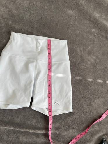 Alo Yoga White Biker Shorts Athleisure