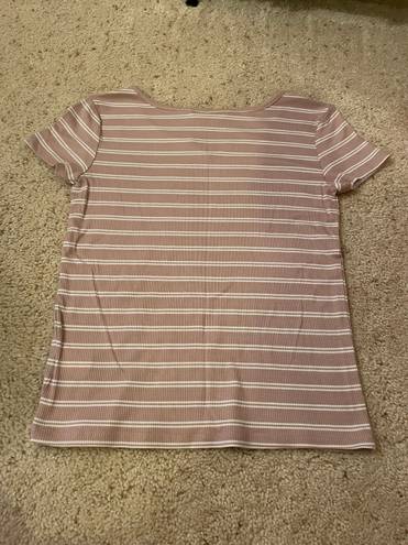 Stitch Fix brown striped baby tee