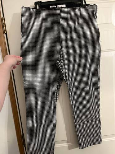 Elle Checkered Print  Stretchy Straight Pants