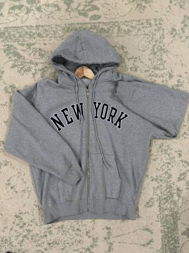 Brandy Melville brandy zip up grey hoodie