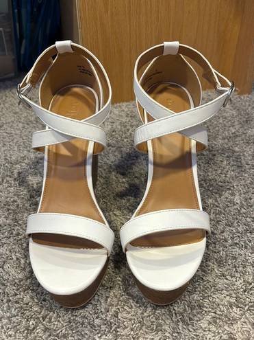 Charlotte Russe White Heeled Wedges