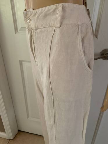 Young Fabulous and Broke  Natural Linen Blend  Wide Leg Pants 