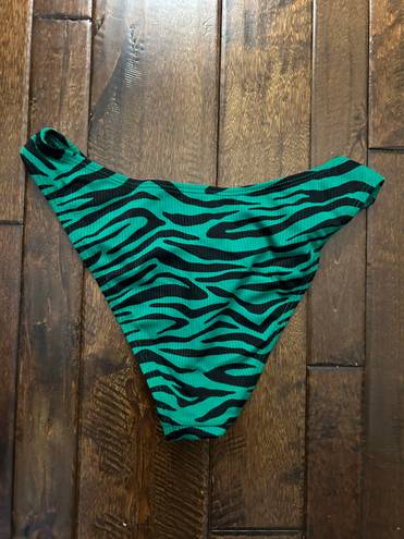 Xhileration Green Zebra Bikini Bottom Size M