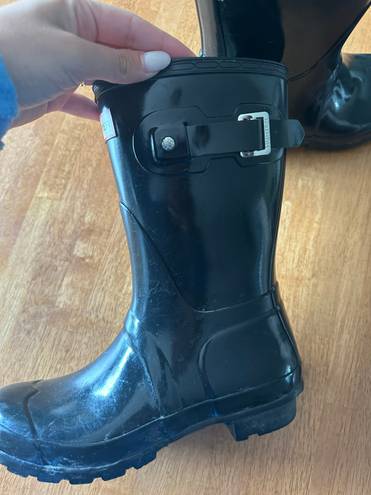 Hunter Black Glossy Rainboots