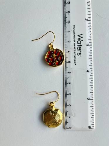 “Persephone” Greek Goddess Pomegranate Seed Garnet Stone Halved Fruit Earrings Multiple