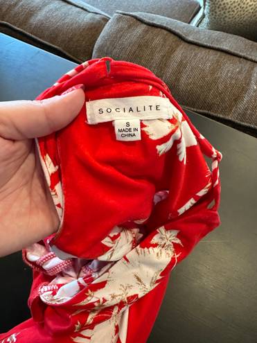 Socialite Red Floral Dress