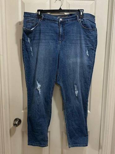 Ruff Hewn  skinny jeans blue distressed style size 24W average