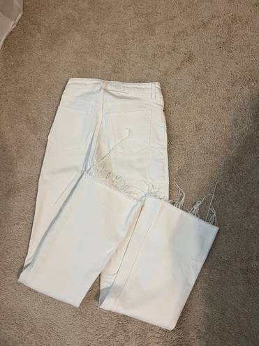 Old Navy Higher High-Waisted Cropped White-Wash Cut-Off Flare Jeans TALL*