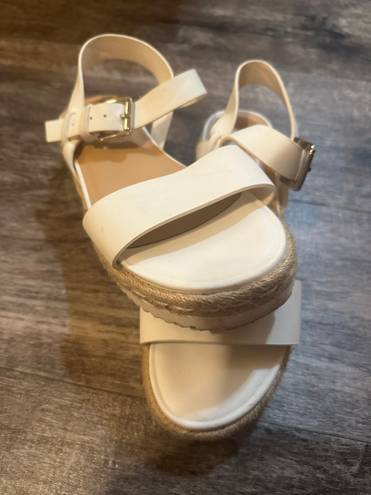 A New Day White Leather Platform Sandals