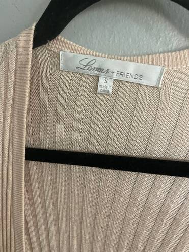 Lovers + Friends  Davenport Ribbed Knit Camel Duster Size Small