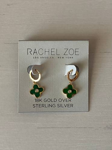 Rachel Zoe NWT  Van cleef & arpels 18k gold over sterling silver clover earrings