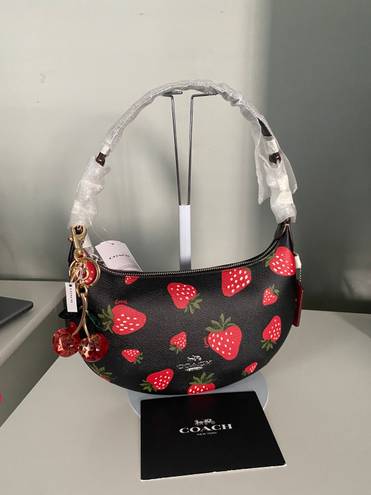 Coach Hobo Bag With Wild Strawberry Print