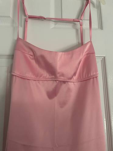 Amazon Pink Satin Slip Dress
