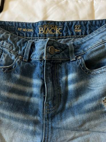 Buckle Black Jean Shorts