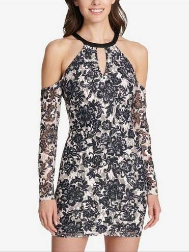 Guess lace floral cold shoulder dress new with flaw