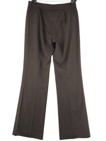 Lafayette 148  Womens Size 8 Dress Pants Brown Flare Leg Wool Stretch TINY FLAW