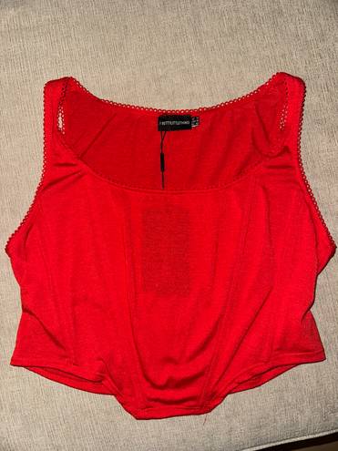 Pretty Little Thing Red Corset Top