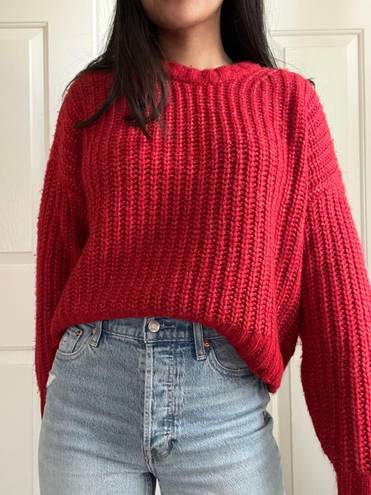 American Eagle Red Knit Sweater