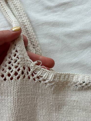 ZARA White Knit Crochet Mini Dress