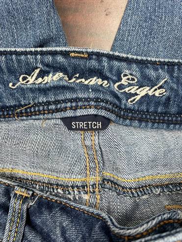 American Eagle Dark Wash Super Stretch Artist Cropped Denim Jeans Size 14 Short