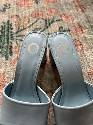 Journee Collection Pastel blue Mule Sandal Heels