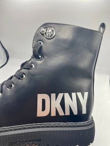 DKNY Crystal Logo Combat Boots