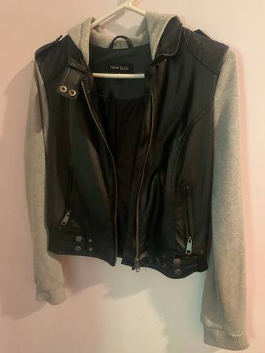 New Look Leather Jacket Hoodie 