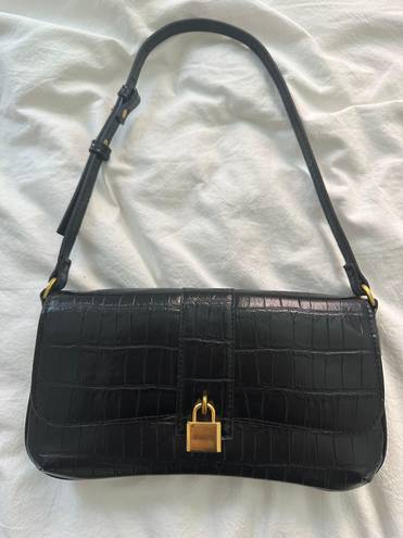 Mango Black Croc Purse Shoulder Bag