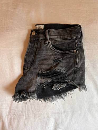 Free People Black Denim Shorts