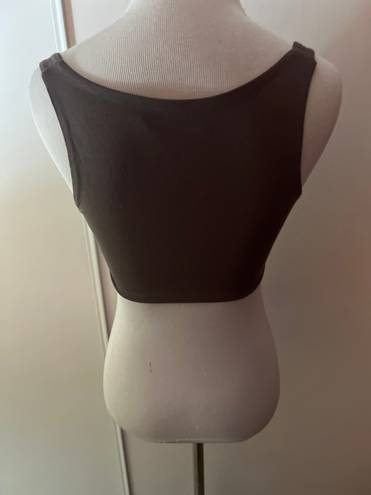 Naked Wardrobe Brown Crop Bodycon Top Sz S