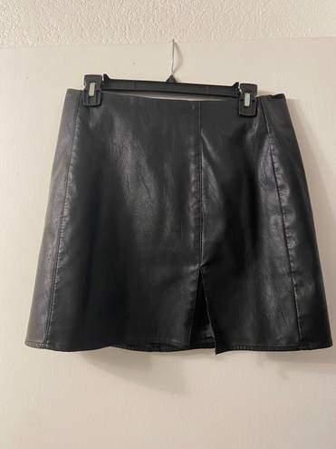 Backyard Roses Faux Leather Skirt