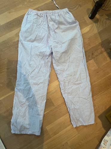 Blue and white striped linen pants Multiple