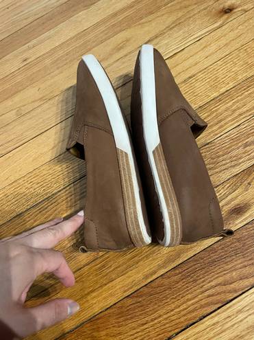 Kork-Ease Peyton Leather Slip-On Sneakers Flats NWOT Loafers moccasin White Sole Trim Brown tan daily super comfy preppy work