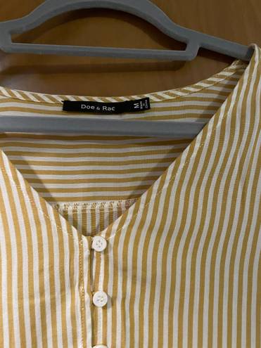 Boutique Yellow Striped Peplum Top Size M