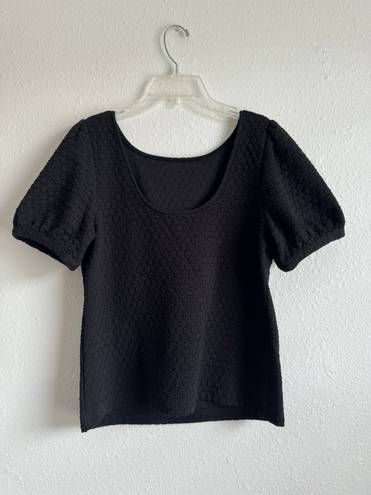 Anthropologie Black Short Sleeve Blouse