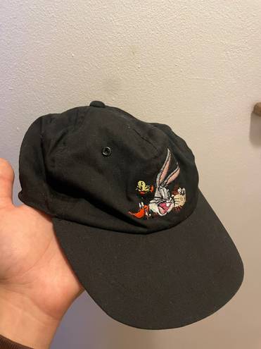 Looney Tunes Vintage 90s taz & Tweety Bird Snapback Hat Black , Clean