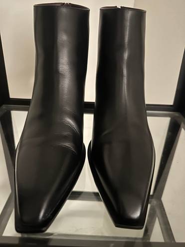 The Row Black Leather Booties SZ 40